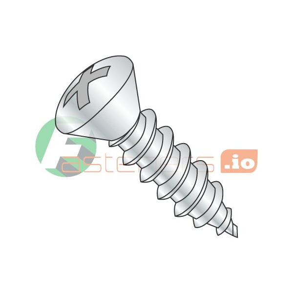 Newport Fasteners Sheet Metal Screw, #12 x 2-1/2 in, Zinc Plated Steel Oval Head Phillips Drive, 1500 PK 669676 - main